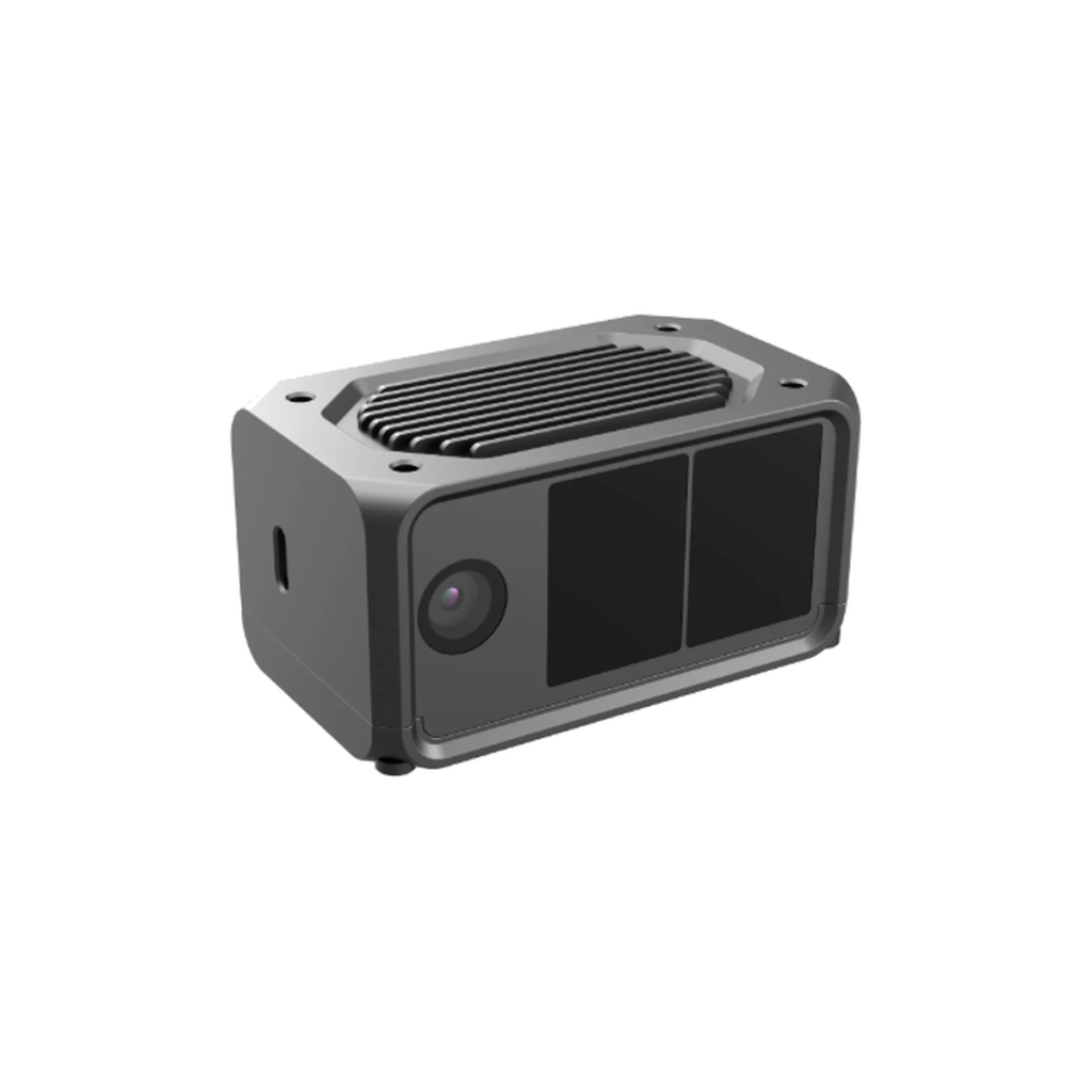 X-D500 industrial 3D iToF depth camera on a white background