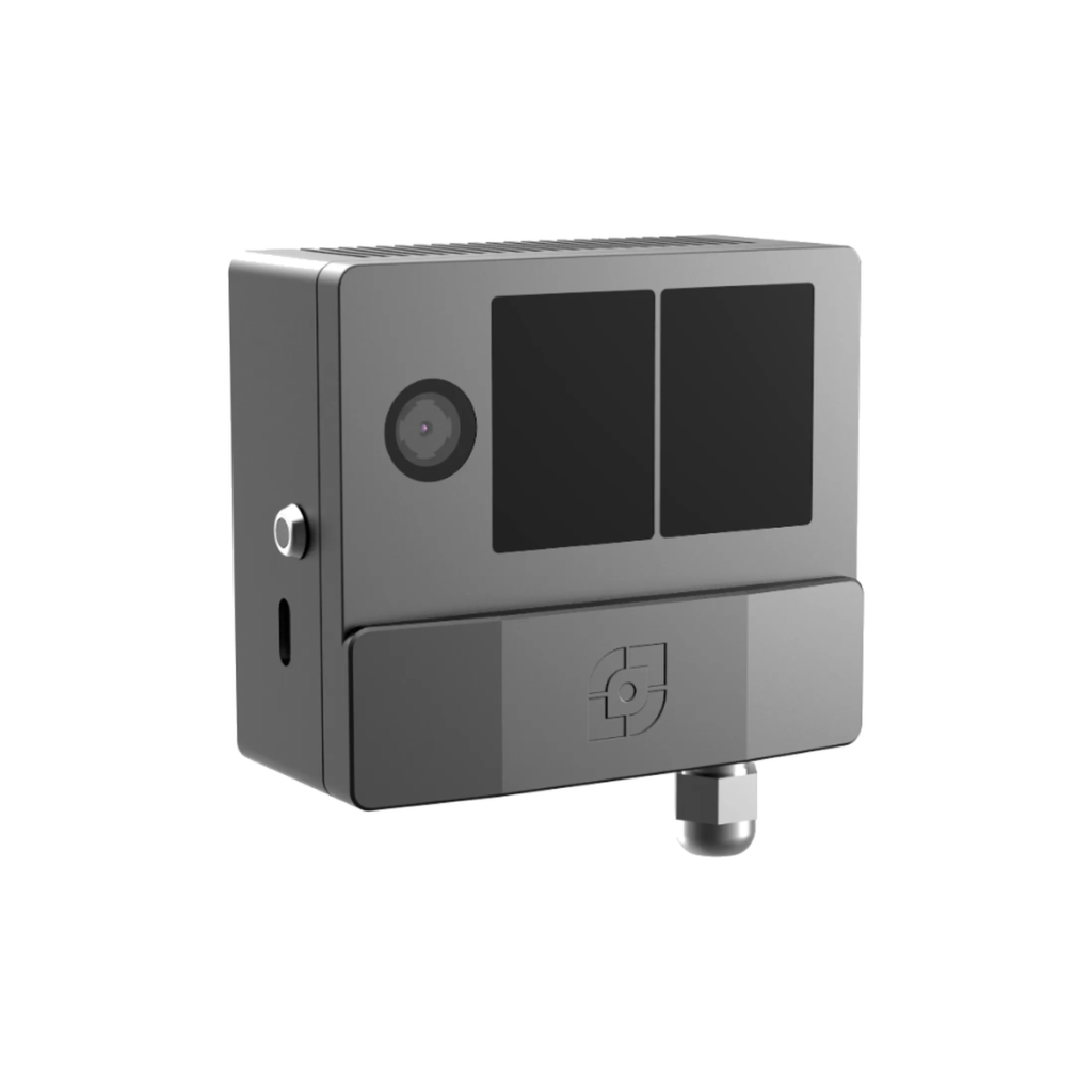 X-D1000 industrial 3D iToF depth camera with dual optical windows on white