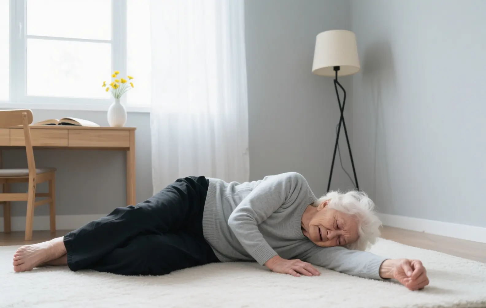 Privacy-conscious 3D fall detection system monitoring an individual in an indoor care environment