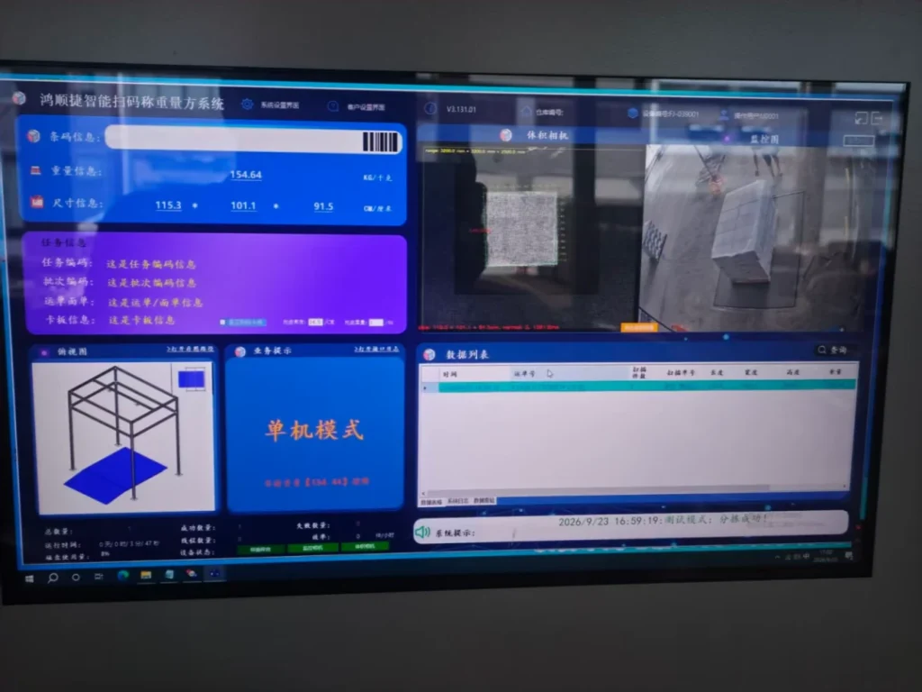 Large-Cargo Volume Measurement System Installation